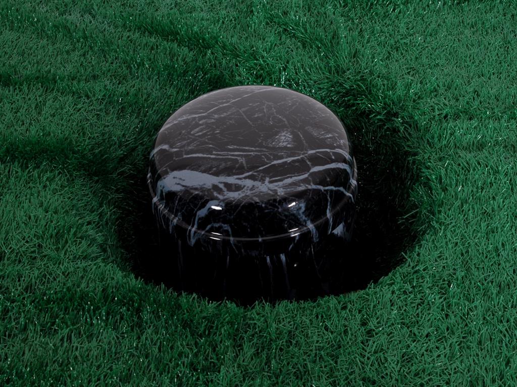 Kunstrasenmatte für Urnengräber,1*1m,mit Aussparung  D=30cm/T=50cm