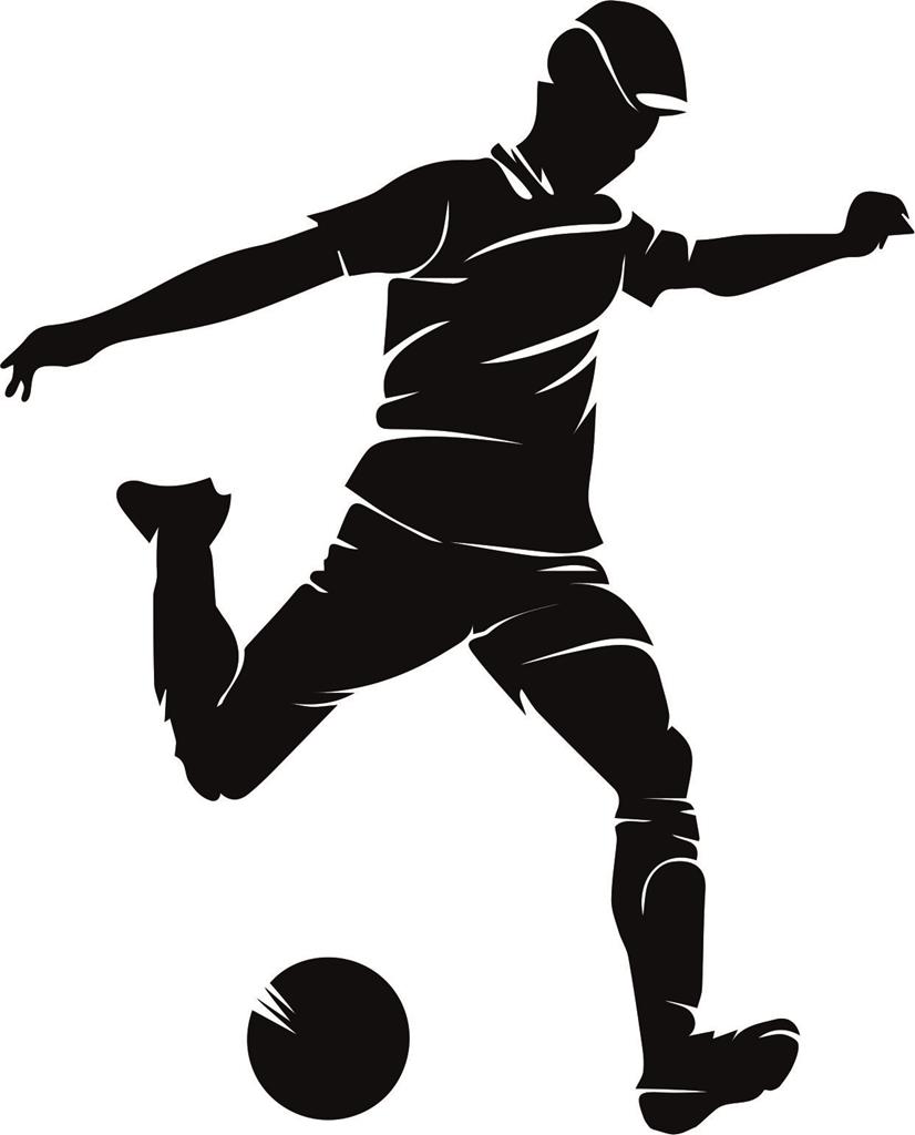 Foliebemblem 'Fußballer', blau