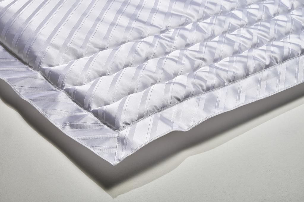 Deckengrt., Damast weiß Dess. 5, Stehsaum, 200 g/m²