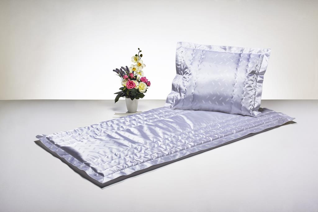 Deckengrt., Damast weiß Dess. 2, Stehsaum, 200 g/m²