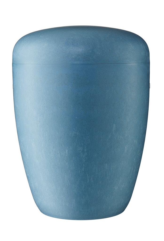 Naturstoffurne, blau eingefärbt