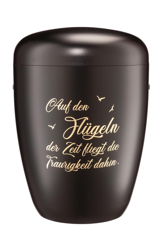 Naturstoffurne, schwarz, "Auf den Flügeln..."