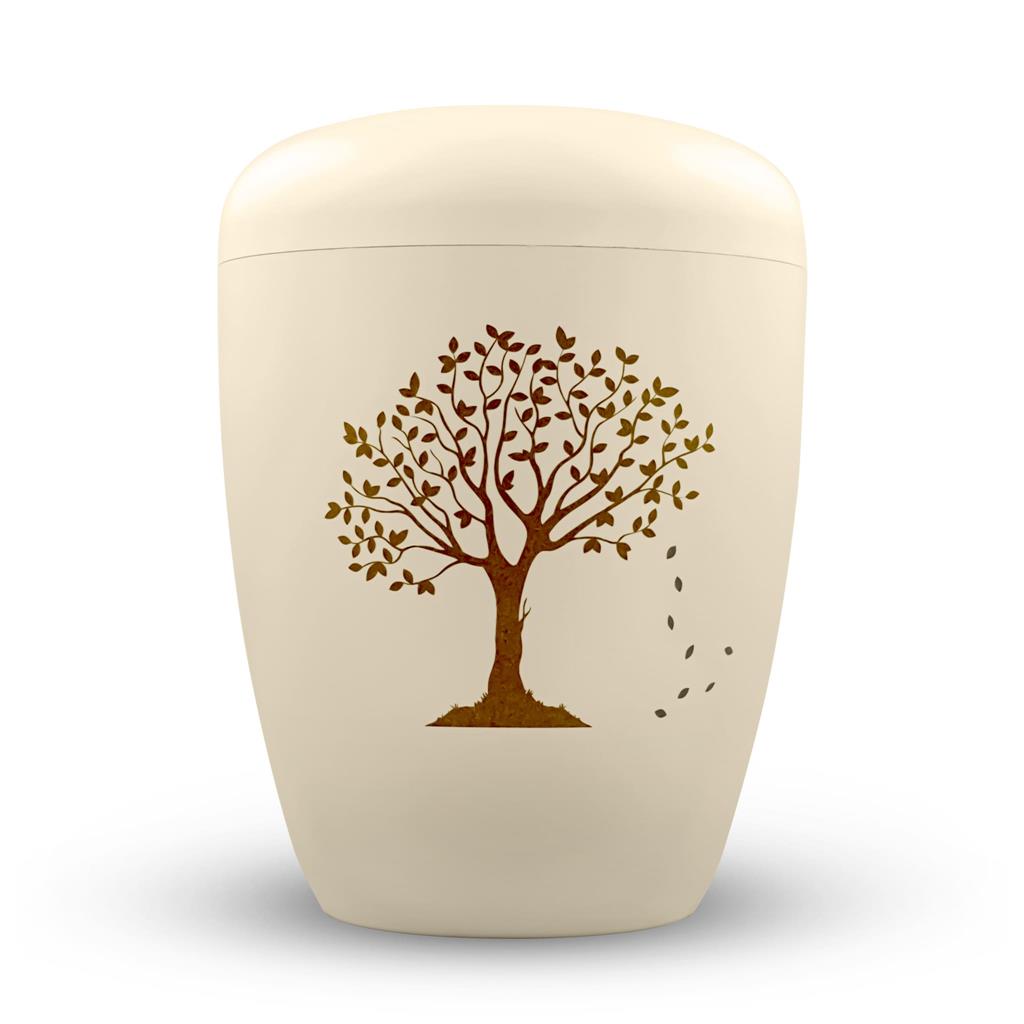 Naturstoffurne, seashell, Gravur "Baum"