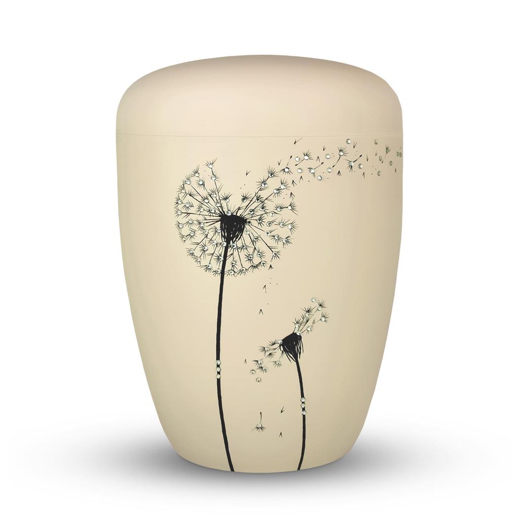 Naturstoffurne, seashell, 'Pusteblume mit Strass'