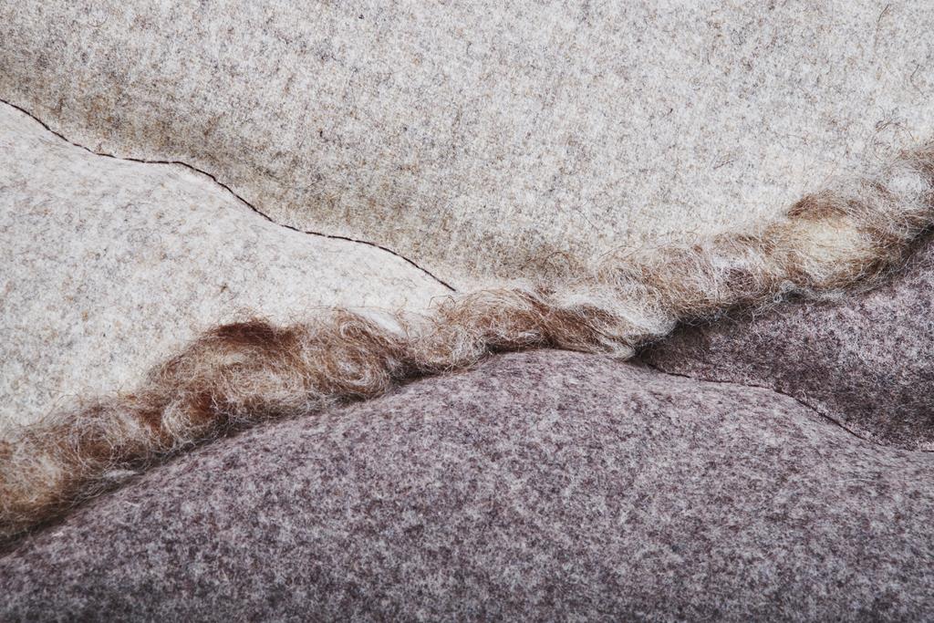 Deckengrt.,  Loden beige hell/dunkel, Filzkordel, Stehsaum, 350 g/m²