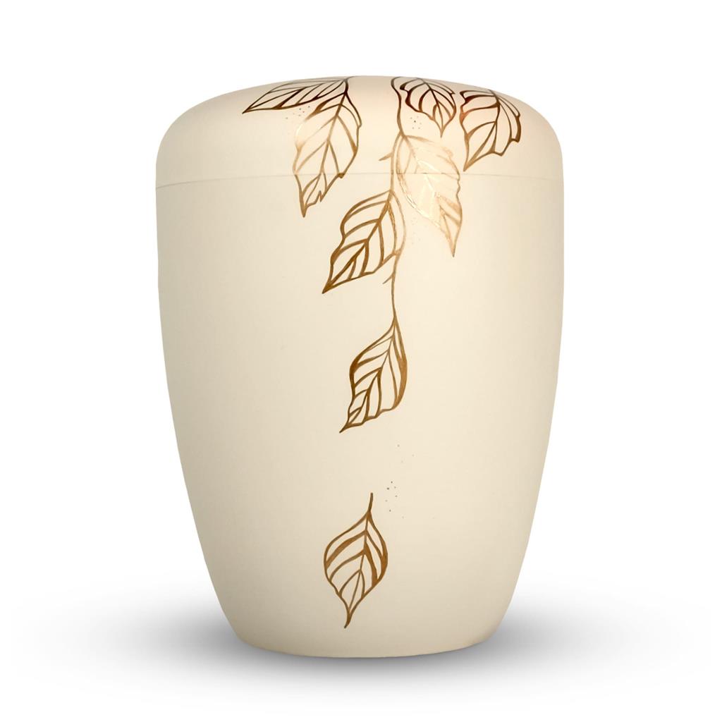Naturstoffurne, seashell, "fallende Blätter"