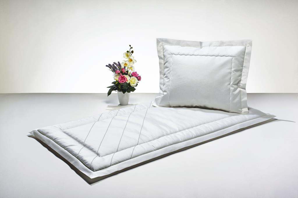Deckengrt., Drell creme, Biesen diagonal, Stehsaum, 250 g/m²