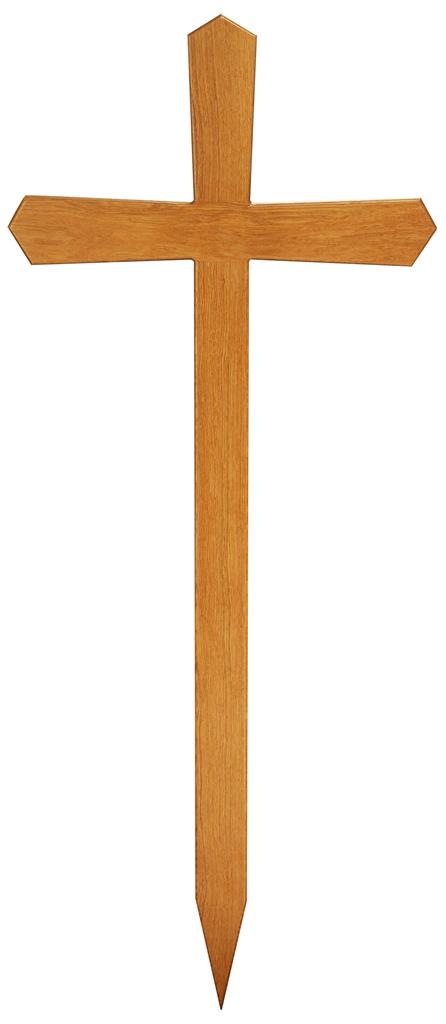Grabkreuz Form 4, Roteiche lackiert, ohne Hohlkehle, 100x55x8/10 cm
