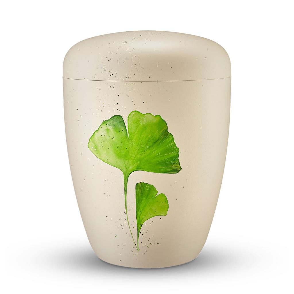 Naturstoffurne, seashell, "Ginkgoblätter"